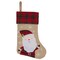 Northlight 19" Burlap Plaid Whimsical Santa Waiving Christmas Stocking